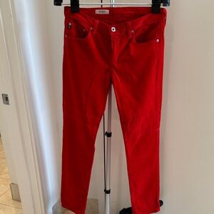 Ag Adriano Goldschmied Vibrant Red Skinny corduroy pants!